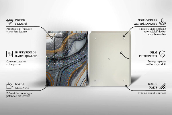 Skydd för induktionsspis sten med guld