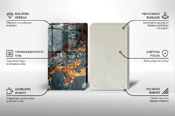 Skydd för spis Gyllene stenstruktur