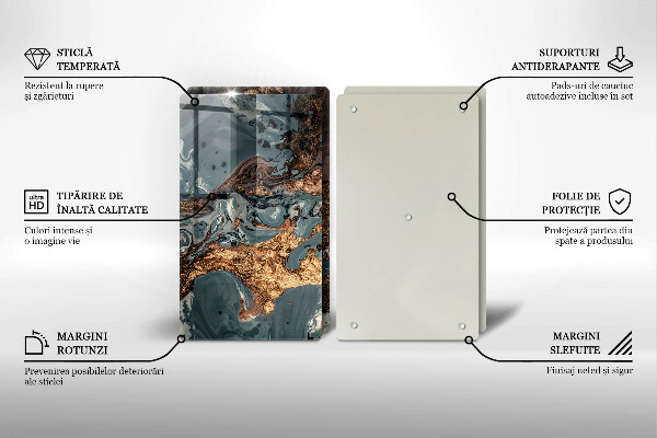 Skydd för spis Gyllene stenstruktur