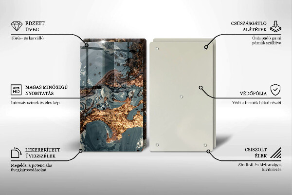 Skydd för spis Gyllene stenstruktur