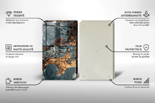 Skydd för spis Gyllene stenstruktur