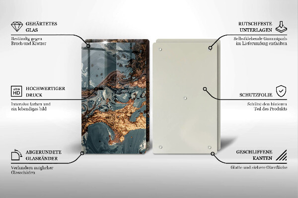 Skydd för spis Gyllene stenstruktur