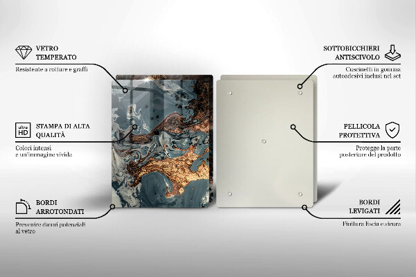 Skydd för spis Gyllene stenstruktur