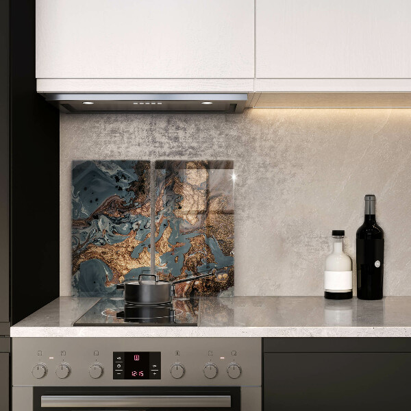 Skydd för spis Gyllene stenstruktur