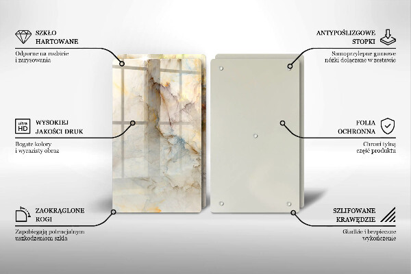 Skydd för spis Marmorstruktur med guld