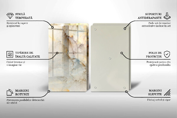 Skydd för spis Marmorstruktur med guld