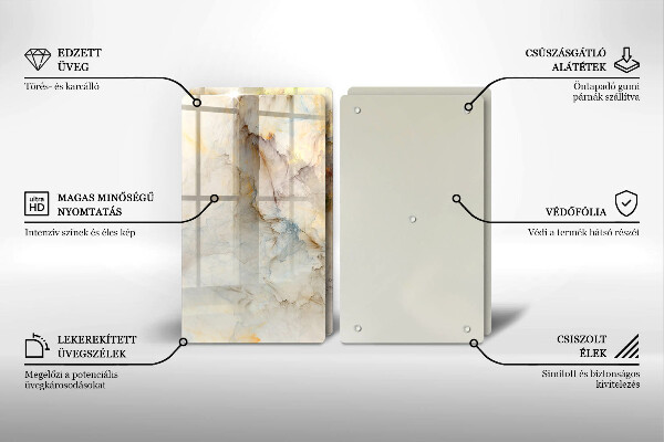 Skydd för spis Marmorstruktur med guld