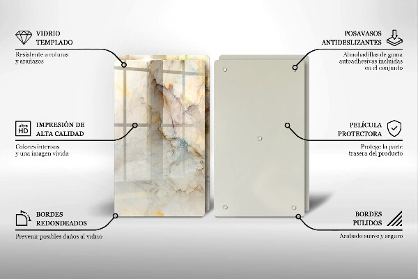 Skydd för spis Marmorstruktur med guld