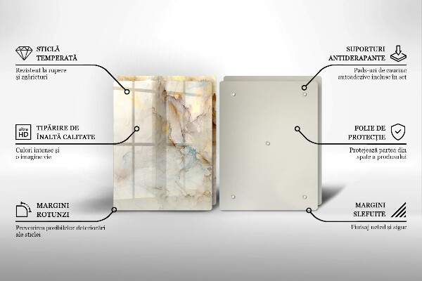 Skydd för spis Marmorstruktur med guld