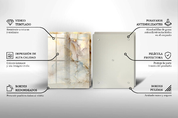 Skydd för spis Marmorstruktur med guld