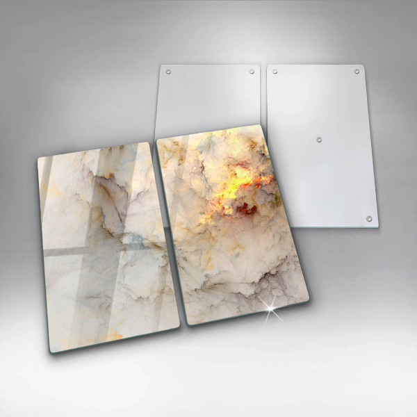 Skydd för spis Marmorstruktur med guld