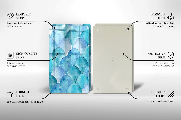 Skyddsplatta för spis Akvarell skalor