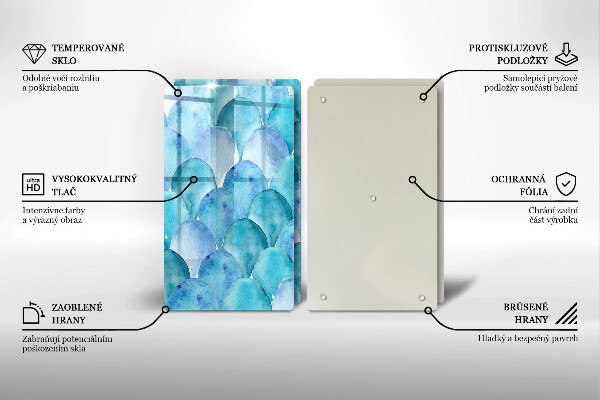 Skyddsplatta för spis Akvarell skalor