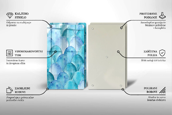 Skyddsplatta för spis Akvarell skalor