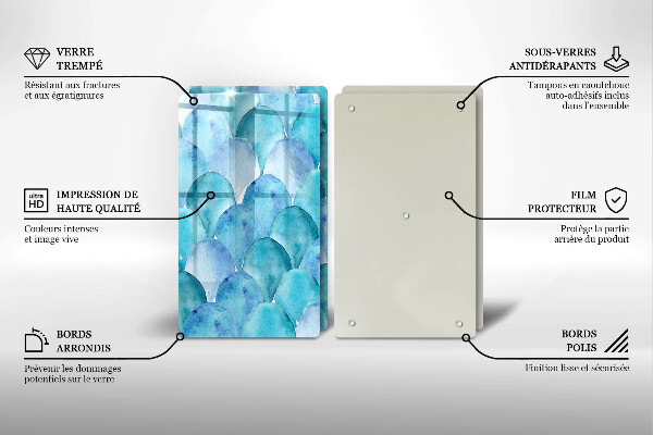 Skyddsplatta för spis Akvarell skalor