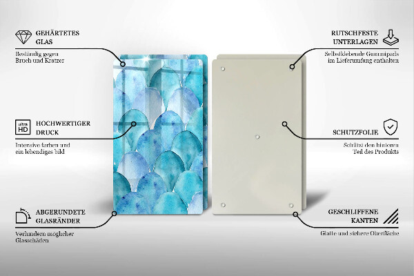 Skyddsplatta för spis Akvarell skalor