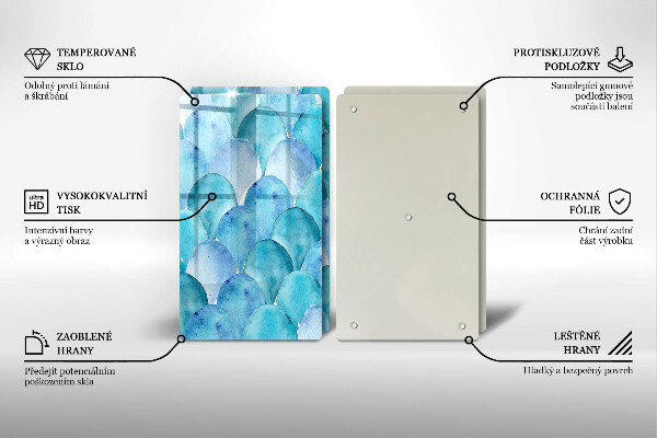 Skyddsplatta för spis Akvarell skalor