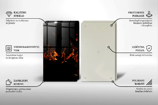 Skyddsplatta för spis Eld, levande låga