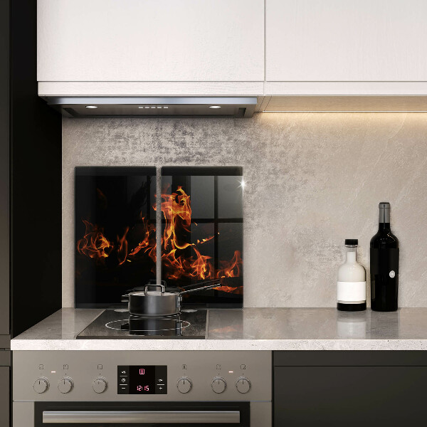 Skyddsplatta för spis Eld, levande låga