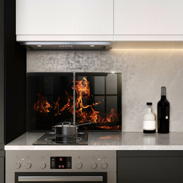 Skyddsplatta för spis Eld, levande låga