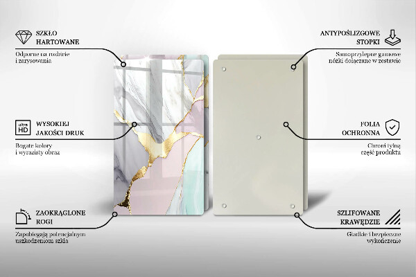 Skydd för spis Pastell marmor