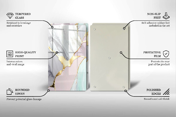 Skydd för spis Pastell marmor