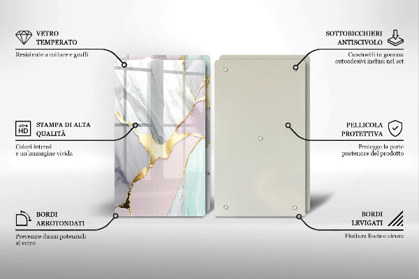 Skydd för spis Pastell marmor