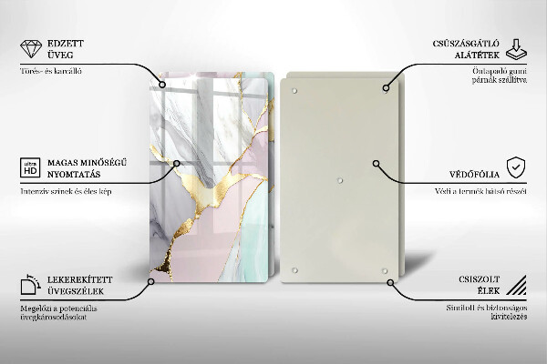 Skydd för spis Pastell marmor