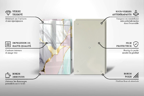 Skydd för spis Pastell marmor