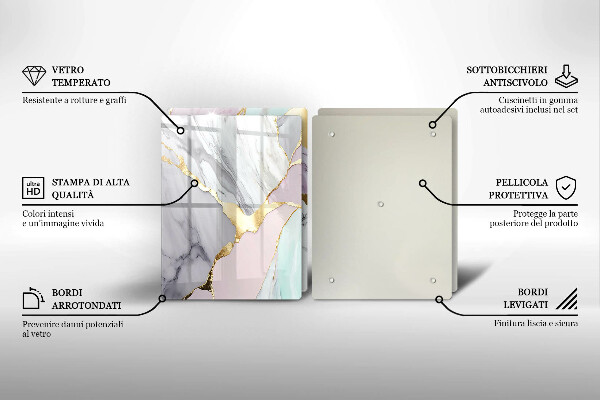 Skydd för spis Pastell marmor
