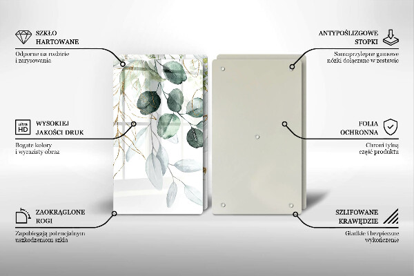 Skydd för spis Målade växter