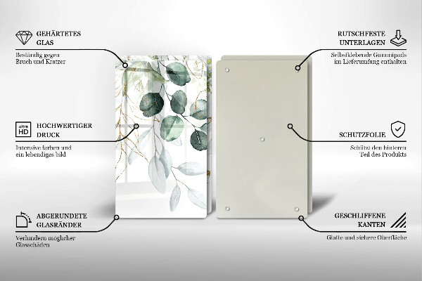 Skydd för spis Målade växter