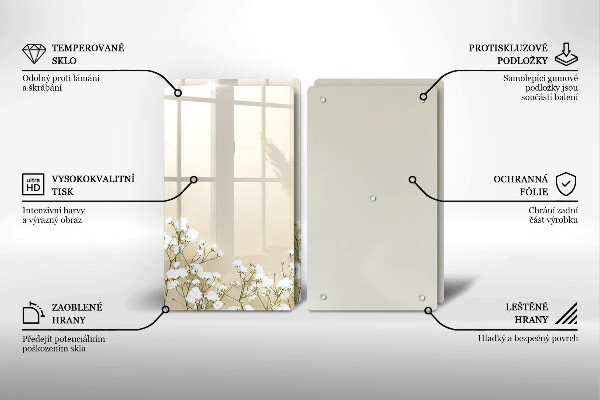 Skydd för spis Gypsophila boho blommor