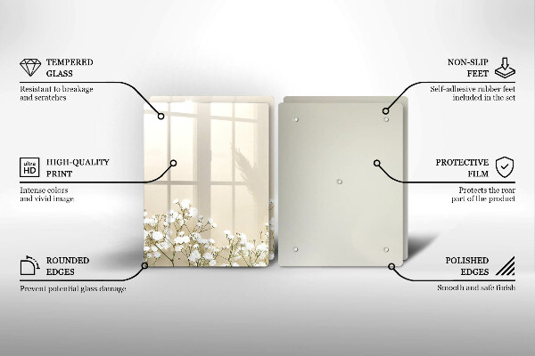 Skydd för spis Gypsophila boho blommor