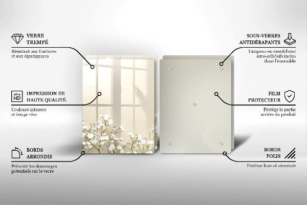 Skydd för spis Gypsophila boho blommor