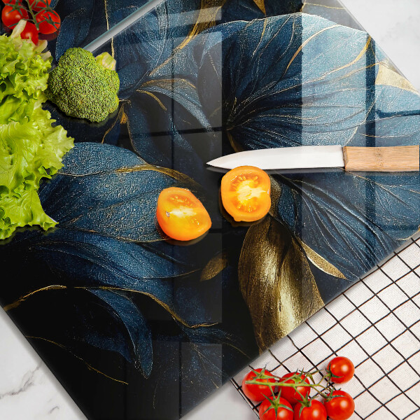 Skydd för spis Dekorativa blad med guld