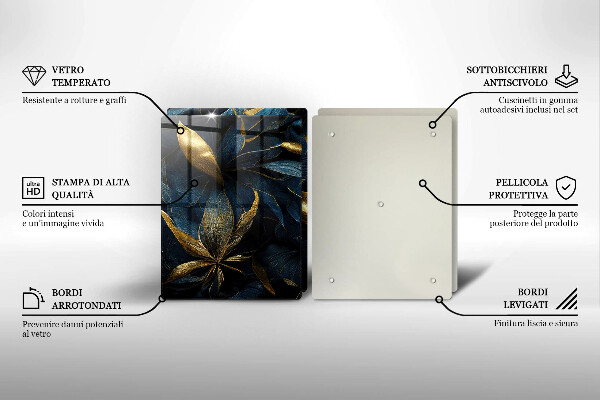 Skydd för spis Dekorativa blad med guld