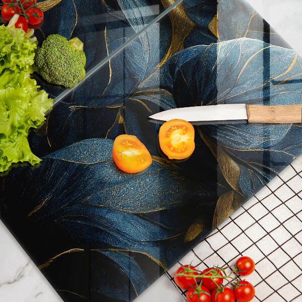 Skydd för spis Dekorativa blad med guld