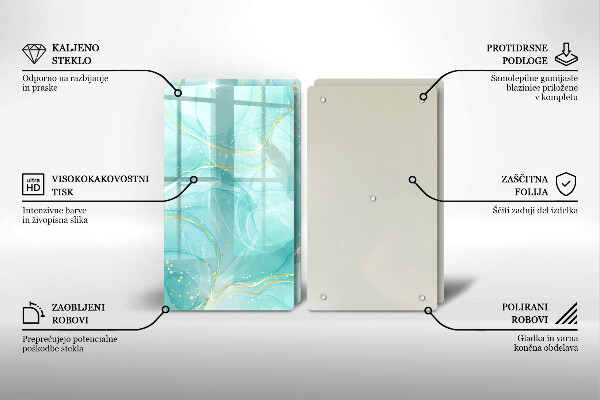 Skydd för spis Blå och guld abstraktion