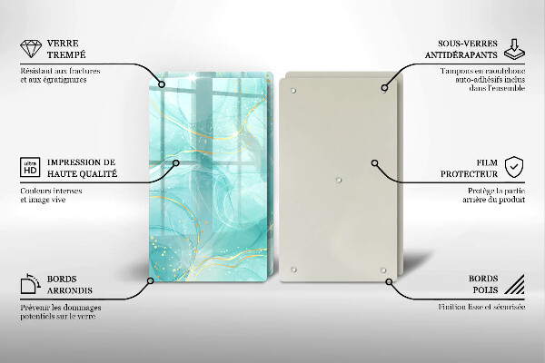 Skydd för spis Blå och guld abstraktion