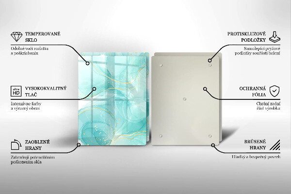 Skydd för spis Blå och guld abstraktion