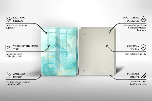 Skydd för spis Blå och guld abstraktion