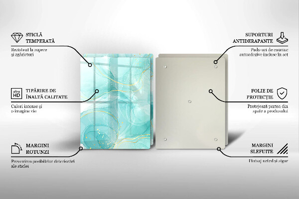 Skydd för spis Blå och guld abstraktion