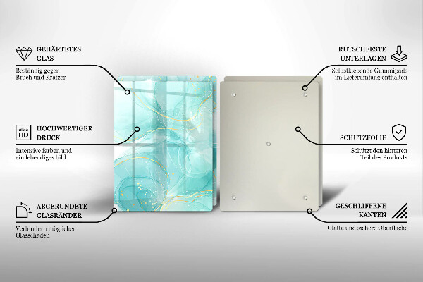 Skydd för spis Blå och guld abstraktion