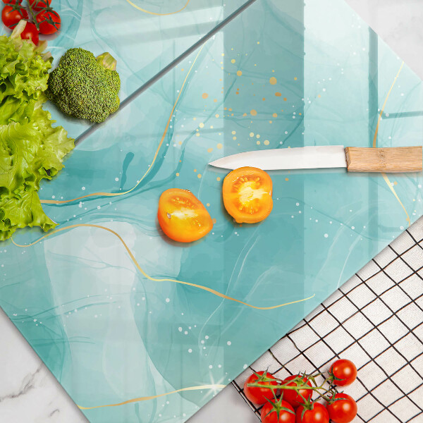 Skydd för spis Blå och guld abstraktion