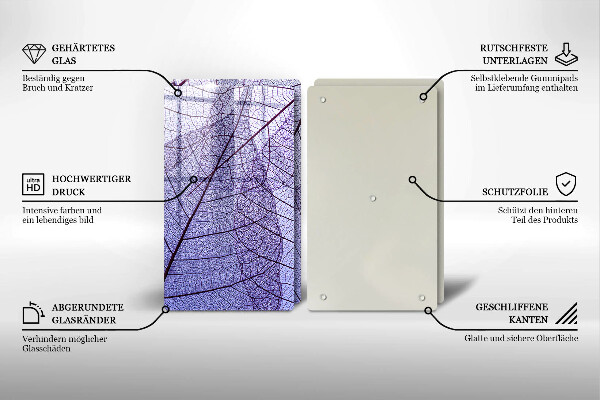 Skydd för induktionsspis Blad med ådror