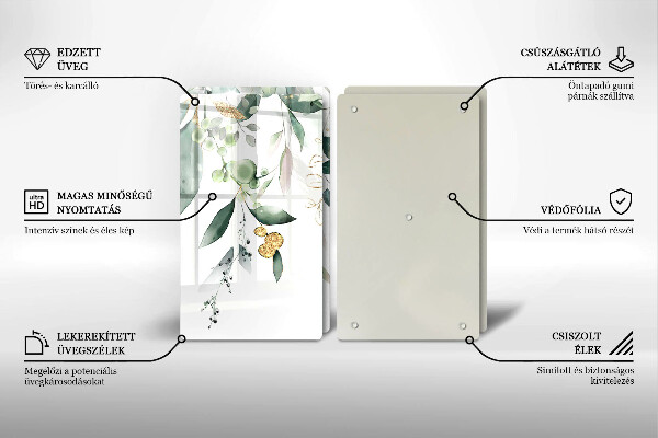 Skydd för induktionsspis Akvarell blad