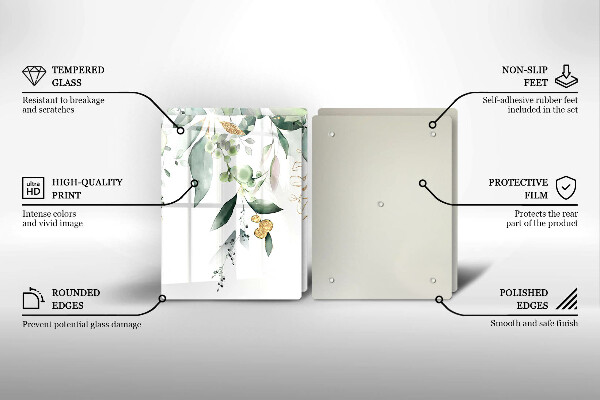 Skydd för induktionsspis Akvarell blad