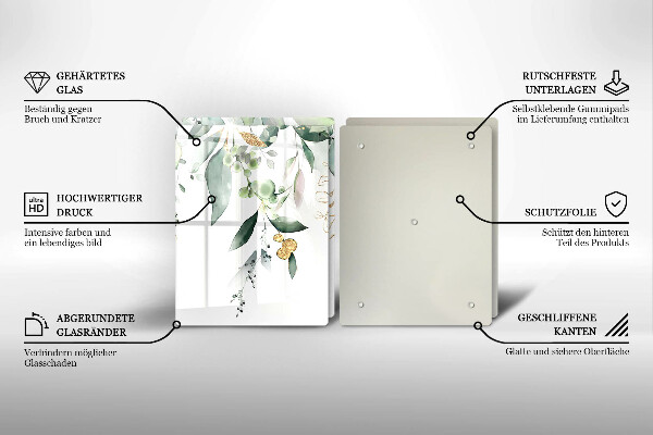 Skydd för induktionsspis Akvarell blad