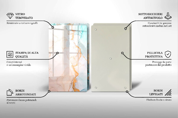 Kokkärlskydd Abstrakt marmor